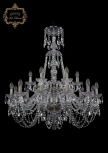 Подвесная большая люстра Art Classic 11.11 11.11.12+6.300.2d.XL-94.Br.Sp (220V, хрусталь, на цепи, подсвечник, свеча)