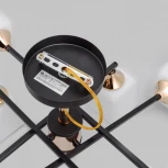 Потолочная люстра на штанге Imex MD.4080-8-S-BK+FGD