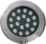 Встиваемый светодиодный свтельник (грунтовый) Feron SP2804 48454 20W, AC12V, низковольтный, 4000K, металлик, IP67 (круглые)