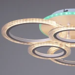 Потолочная люстра светодиодная на штанге с пультом Reluce 09812-3.3-3+3A WH (RGB) (220V, кольцо)