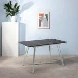 Стол R-Home Диего раздвиж. 120-160*80 мрамор графит_БЕЛЫЙ