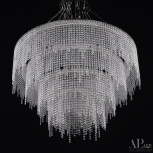 Подвесная люстра каскадная хрустальная светодиодная APL LED Sicilia SH02.93.4D.B.Ni.4000 (220V, на тросе)
