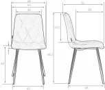 Стул обеденный DOBRIN CHILLY ROMBO (Розовый Simple 03, основание черное) 006 ROMBO, цвет сиденья розовый основания черный