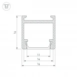 Профиль PDS-H16-2000 ANOD (Алюминий) 023858 Arlight