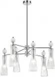 Потолочная люстра на штанге Lumion Emily 8268/6 хром/белый/прозрачный, металл/керамика/стекло Е14 6*40W 220V