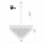 Подвесная большая люстра Divinare Nova 3001/01 LM-25 (220V, на цепи)