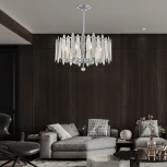 Подвесная люстра хрустальная на штанге Arte Milano Sorrento-3309 373309/8/350/570 CR (220V)