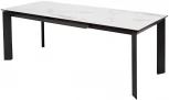 Стол CREMONA 140 MATTE STATUARIO Белый мрамор матовый, керамика/ черный каркас М-City