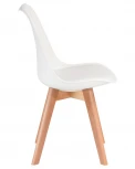 Стул обеденный JERRY SOFT (ножки светлый бук, цвет сиденья белый (W-02))