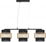 Подвесной светильник Lumion Animaisa 8003/3A черный/черный, золотой металл/металл, текстиль Е27 3*60W 220V (на проводе)