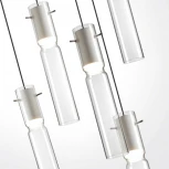 Подвесная люстра каскадная Odeon Light Scrow 5058/25LB PENDANT белый/прозрачный/металл/стекло LED 5*5W 3000K (220V, на проводе, круглые)