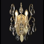 Бра Crystal Lux ESMIRALDA AP2 GOLD (220V, подвески, свеча, листья)
