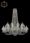 Подвесная большая люстра Art Classic 11.23 11.23.20+10.400.h-122.Gd.Dr (220V, хрусталь, на цепи, подсвечник, свеча)