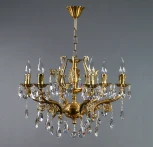 Подвесная люстра Ambiente by Brizzi Ferro 8828/6 AB Tear Drop (220V, хрусталь Asfour, на цепи, подсвечник, свеча)