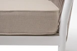"Касабланка" кресло плетеное из роупа, каркас алюминий белый муар, роуп бежевый 20мм, ткань бежевая 052 4SIS арт.УТ-00007006