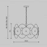 Подвесная люстра Maytoni Aster MOD007PL-08G (220V, на цепи, круглые)