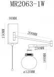 Бра MyFar Natalie MR2063-1W (220V, выключатель)