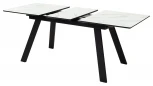 Стол Морис 140 БЕЛЫЙ МРАМОР FC13 CLEAF, ПЛАСТИК / ЧЕРНЫЙ
