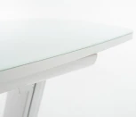 Стол Севилья МДФ, Стекло, Белый матовый шагрень/Белый, Аврора