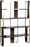 Стеллаж Garda Decor 58DB-SH20025 (Золото/Темное дерево,Коричневый)
