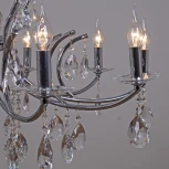 Подвесная люстра ILLUMICO IL2326-10POR-39 CR (220V, хрусталь, на цепи, подсвечник, свеча)