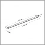 Архитектурная подсветка линейная IP65 Odeon Light Graze 7040/22WL черный/металл поворотная на 180 LED 12W 3000K 220V