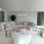 Подвесной светильник Eurosvet Over 90323/1 белый (LED, 220V, пульт управления, на тросе, круглые)