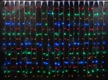 Гирлянда светодиодная Занавес разноцветная 8 режимов свечения 220B, 300 LED, провод прозрачный, IP54 RL-C2*3C3-T/M Rich LED