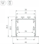 Профиль LINIA49-F-S-2500 WHITE (Arlight, Алюминий) 041877
