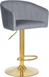 Стул барный DOBRIN DARCY GOLD (серый велюр (1922-19)) 5025_GoldBase-LM GOLD, цвет сиденья серый (1922-19), основания золото