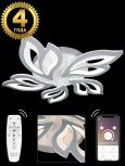 Потолочная люстра Natali Kovaltseva HIGH-TECH LED LAMPS 82006 (регулировка яркости, 220V, пульт управления, умный дом - LampSmart, цветы)