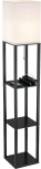 Торшер Escada Stable 1х60Вт Е27, дерево/ткань, чёрный/белый
