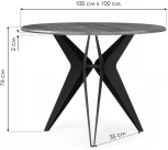 Деревянный стол Notta Рикла 100х76 орех кантри / черный 553561