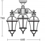 Потолочный светильник уличный Oasis Light ROMA L 95270LA/3 Gw (220V, IP44)