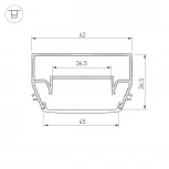 Профиль STRETCH-S-50-CEIL-CENTER-2000 (GAMMA50) (Arlight, Алюминий) 040700