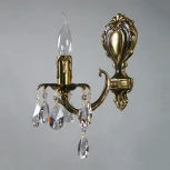 Бра Ambiente by Brizzi Benisa 2226/1 PB Tear Drop (220V, хрусталь Asfour, подвески, подсвечник, свеча)