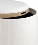 Пуф-столик с ящиком Хюгге L рогожка белый УТ000035343