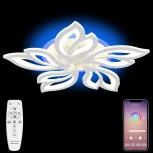 Потолочная люстра светодиодная LED LAMPS 81150, 100W, белый, LED с RGB подсветкой (220V, пульт управления, управление смартфоном, цветы)