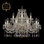 Подвесная люстра с хрустальными подвесками Art Classic 11.12 11.12.10+5.240.Gd.Sp.R801 (220V, на цепи, подсвечник, свеча)