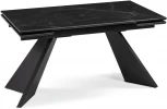 Керамический стол Woodville Ливи 140х80х78 черный мрамор / черный 532399