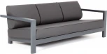 "Гранада" диван 3-местный, каркас алюминий темно-серый (RAL7024) шагрень, ткань темно-серая 027 4SIS арт.УТ-00006823