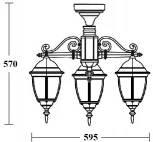 Потолочный светильник уличный Oasis Light ARSENAL S 91270SA/3/02 Gb (220V, фонарь, IP44)