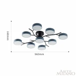 Потолочная люстра на штанге Arte Milano Ferrara 256606/8+1 Bk/Gr (LED, 220V, круглые)