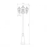 Наземный фонарь Elektrostandard Diadema черное золото GLYF-8046F/3