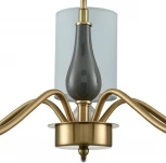 Потолочная люстра на штанге Lumion Anri 6590/5 латунь/мятный зеленый, металл, керамика/текстиль E14 5*40W 220V