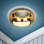 Встраиваемый точечный светильник ЭРА KL103 WH/GD (12V, круглые)