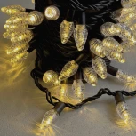 Гирлянда «Шишки» 10м тепло-белая 220В, 100 LED, провод черный каучук 2,3мм, IP65 Laitcom CN100-2-2WW