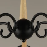 Потолочная люстра на штанге Reluce 04886-0.3-05 BK+WOOD (220V, шар)