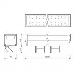 Светодиодный прожектор линейный IP65 AR-LINE-1000XL-54W-230V White (Grey, 30 deg) (Arlight, Закрытый) 026098