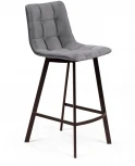 Стул полубарный UNO, бархат светло-серый 26/ чёрный профиль Top Concept UNO 74929